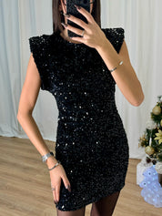 Robe à sequins noirs